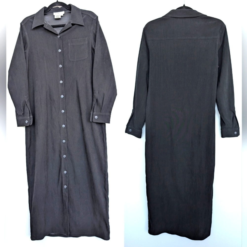 Vintage Talbots Structured Button Front Maxi Dres… - image 1